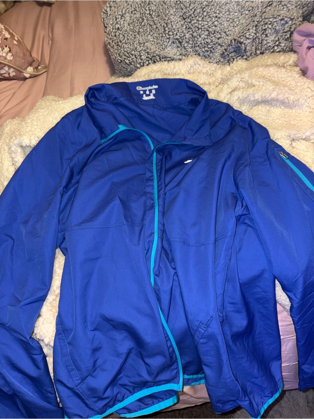 Champion Blue Utility Jacket with Teal Trim